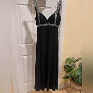 Beaded Black Cocktail Gown